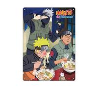 Ata-Boy Naruto Metal Sign, Naruto Kakashi Iruka Eating Ramen Size 8.25” X 11.5”