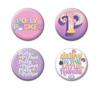 Ata-Boy Polly Pocket Bagged Set of Four 1.25 Inch Collectible Buttons