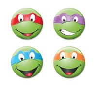 Ata-Boy Teenage Mutant Ninja Turtles Set of Four 1.25 Inch Buttons, Leonardo, Donatello, Michelangelo and Raphael