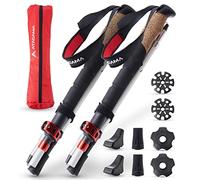 ATACAMA 2 Pack Hiking Sticks for Women Men Lightweight Aluminium Carbon Cork Handle - Foldable Collapsible Trekking Poles Pole - Nordic Walking Poles - Walking Poles for Men Walking Poles Women