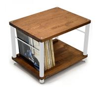 Atacama Apollo Storm 6 Two-Shelf Vinyl Storage Module Dark Oak / White Legs