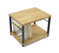 Atacama Apollo Storm 6 Two-Shelf Vinyl Storage Module Natural Oak / Black Legs