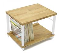 Atacama Apollo Storm 6 Two-Shelf Vinyl Storage Module Natural Oak / White Legs