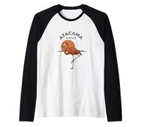 Atacama Chile Flamingo Retro Sunset Raglan Baseball Tee
