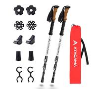 ATACAMA Lightweight Carbon Fibre Adjustable Hiking Sticks with Cork Handle - Collapsible Telescopic Trekking Poles - Walking Sticks For Men - Nordic Walking Poles Women Hiking Accessories Hiking Poles