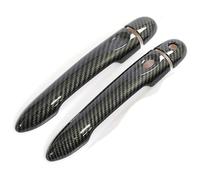 ATACDVDYEU Car Outer Door Handle Cover for Clio IV 2012-2019 Glossy Black Carbon Fiber Car Door Handle Cover Styling Accessories 2013 2014 2015 Exterior(Carbon 1key 1 Button)