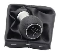 ATACDVDYEU for A3 S3 8P for S-line for Sportback Chrome Leather Car Shift Gear Knob Lever Gaitor Boot Cover Gear Stick Knob Shifter Knobs Head(5 Speed Set)