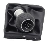 ATACDVDYEU for A3 S3 8P for S-line for Sportback Chrome Leather Car Shift Gear Knob Lever Gaitor Boot Cover Gear Stick Knob Shifter Knobs Head(6 Speed Set)