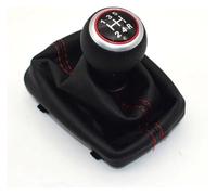 ATACDVDYEU for A4 B6 B7 2000-2008 Manual 5 6 Speed Car Gear Shifter Knob Lever Handle Head with Leather Dust-Proof Cover Shifter Knobs Head(5 Speed-red)