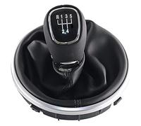 ATACDVDYEU for Fabia 2 for MK2 for Combi for Scout 2007-2014 Silver and Leather Car Shift Gear Knob Lever Gaiter Boot Cover Shifter Knobs Head(5 Speed 2)