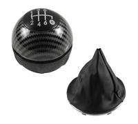 ATACDVDYEU for Fiat 500 500C 2007-2018 Gear Shift Knob 5/6 Speed Gaiter Booot Cover Case Gear Stick Knob Shifter Knobs Head(2pcs Carbon 6speed)
