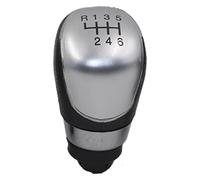 ATACDVDYEU for Fiesta 2008-2014 Manual Gear Shift Knob Leather Gaiter Boot Cover Lever Shifter Handle Shifter Knobs Head(6 Speed Knob Silver)