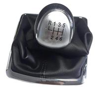 ATACDVDYEU for Ford for Fiesta MK7 for Focus MK2 FL NK3 for C-max FL for B-max for S-max for Galaxy MK3 Shift Knob Gaiter Boot Cover Shifter Knobs Head(6 Speed Silve)