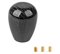 ATACDVDYEU for JDM Style Universal Oval/Sphere Carbon Fiber Manual Gear Shift Knob with 3 Adapter for Most Car Decorations Shifter Knobs Head(Tw-ed)