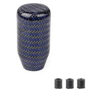 ATACDVDYEU for JDM Style Universal Oval/Sphere Carbon Fiber Manual Gear Shift Knob with 3 Adapter for Most Car Decorations Shifter Knobs Head(Blue-70mm)