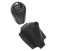 ATACDVDYEU for Mazda 3 BK BL 2006-2012 Pu Leather Car Shift Gear Knob Lever Gaitor Boot Cover Shifter Knobs Head(5 Speed Set Black)