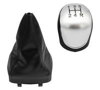 ATACDVDYEU for Mondeo 4 MK4 IV 2007-2014 Manual Gear Shift Knob Gaiter Boot Dustproof Cover Collar Car Gear Shift Knob Shifter Knobs Head(Silver 5 Speed 2pcs,Black red)