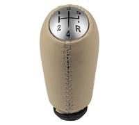 ATACDVDYEU for R&ENAULT for Clio 2 for Clio 3 for M&EGANE 2 for Scenic II for Kangoo 5 Speed Gear Shift Knob Lever Shifter Boot Cover Shifter Knobs Head(Chrome Cap Beige)