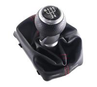 ATACDVDYEU Gear Knob for A&UDI A3 S3 8L 2001 2002 2003 Manual Stick Shift Knob Car Gear Red Line Leather Lever Gaitor Boot Cover Decoration Accessories(5 Speed Set)