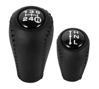 ATACDVDYEU Gear Knob for T&oyota for Prado LC120 for Land for Cruiser 2003-2009 5 Speed Manual Gear Shift Knob Transmission Leather Transfer(Black,Set)