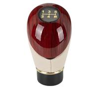 ATACDVDYEU Universal Manual Gearbox Handle Carbon Fiber Cover Case Auto Interior Parts 5 Speed Gear Shift Knob Stick Lever Shifter Knobs Head(Beige)