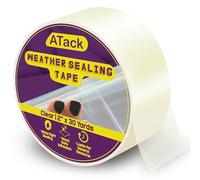 ATack Transparent Window Weather Sealing Tape, 2-Inch x 30 Yards, Clear Window Draft Isolation Sealing Film Tape- No Residue, Surface-Safe, Wood-Safe, Removes Cleanly