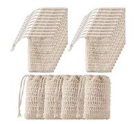 ATACT 50Pcs Shower Bath Sisal Soap Bag Natural Sisal Soap Bag Exfoliating Soap Pouch Holder