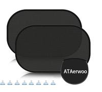 ATAerwoo Car Window Shades for Baby, 2 Pack-21"x14" Car Sun Visor for Kids with 8 Suction Cups & Static Cling,Side Window Cover with Certified UV Protection,Sun Shade Universal Fit Most of Cars