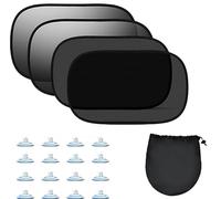 ATAerwoo Car Window Shades for Baby(4 Pack), Automotive Sun Protection from UV,Sun Shade for Car Window for Kids,Window Sunshades with 16 Suction Cups for Most Vehicles(20" x 12"+21" x 14")