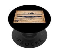 Atago Class Japanese WW2 Cruiser Identification Ship Diagram PopSockets Adhesive PopGrip