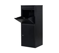 Atahome Cappadocia Extra Large Metal Parcel Delivery Box Parcel Drop Box for Secure Multiple Internet Deliveries,Wall Mountable Weatherproof Sturdy Mailbox for Outdoor and Porch (Black)
