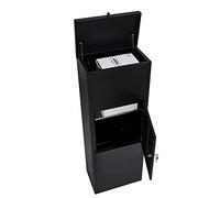 Atahome Ephesus Large Metal Parcel Delivery Box Parcel Drop Box for Secure Multiple Internet Deliveries, Wall Mountable Weatherproof Sturdy Mailbox for Outdoor and Porch (Black)