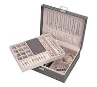 ATAIMEISEN Jewelry Storage Organizer Box Storage Box Travel Jewelry Organizer Craft Container for Organizing/Grey