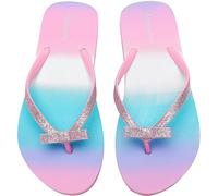 Ataiwee Girl's Flip Flops, Beach Poolside Slip On Printed Colorful Comfortable Little Kid & Big Kid 's Slide Sandals.(2005001-3,PK/SD,13)