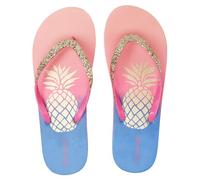 Ataiwee Girl's Flip Flops, Comfortable Pool Beach Print Cute Flip Flops For Little Kids/Big Kids.(2002001,PK/BL,4)