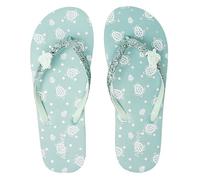 Ataiwee Girl's Flip Flops, Comfortable Pool Beach Print Cute Flip Flops For Little Kids/Big Kids.(2002001,GN/HG,5)