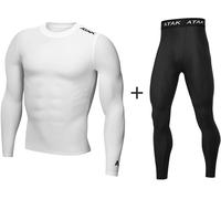 ATAK Sports Men's ATAK Sports Compression Thermal Base Layer COMBO - White/Black - Medium