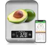 Ataller Smart Food Nutrition Scale, Digital Kitchen Scales with Smartphone App for Meal Planning, Tracking Calorie Value and Food Nutritional Counting, Resolution 1g, Max 5kg 11Ib, 304 Stainless Steel