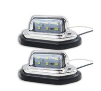 Atambveu Number Plate Lamp For Van For Bus For Trailer Car License Number Plate Lights 6 LED 12-24V Universal Truck RV Tail White Side Lamp Waterproof Bulb(Silver)