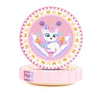 ATAMOW 50Pcs Unicorn Paper Plates,7 In Unicorn Plates,Unicorn Party Plates,Disposable Plates for Holiday Birthday Camping Weeding Dessert Dinner Party Supplies