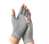 Atan Bamboo Compression Gloves for Arthritis Pain Relief - Fingerless Support Gloves for Joint Pain, Carpal Tunnel, Rheumatoid Relief, and Hand Swelling Reduction (L)