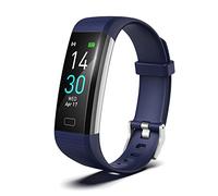 Atan Fitness Tracker with Heart Rate & Blood Oxygen Monitor - Smart Watch for Android & iOS, IP68 Waterproof, Sleep & Stress Tracking, Multi-Sport Mode, Step Counter, 7-Day Battery Life (Blue)