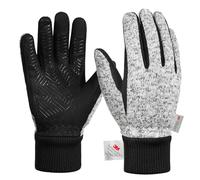 Atan Men’s Winter Gloves with 3M Thinsulate - Touchscreen Thermal Insulated Gloves, Waterproof, Windproof, Warm Driving and Outdoor Sports Gloves for Cold Weather (Hemp Grey, S, Ambidextrous)