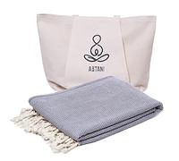 ATANI Turkish Beach Towel (69x35 Inches), Oversized 100% Cotton Bath Towels Lightweight Quick-Dry Beach Blanket for Travel, Picnic, Camping, Yoga and Pool (Grey)