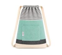 ATANI Turkish Beach Towel, Converts to a Bag, Oversized 100% Cotton Bath Towels Lightweight Quick-Dry Beach Blanket for Travel, Picnic, Camping, Yoga and Pool (Green x Black, 71 inc x 39 inc)