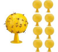 Ataoyus Set of 8 Yellow Fruit Fly Traps, Sticky Insect Balls, Natural and Eco-Friendly Fruit Fly Trap, Ant, Mosquitoes and Spiders