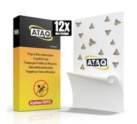 ATAQ Pack of 12 Food Moth Traps - Pheromone Adhesive Moth Trap with Glue Against Moth Infestation in Kitchen, Protects Food, Odourless Non-Toxic