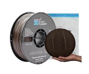 ATARAXIA ART Airless Bouncy B-Flexible Brown PLA Filament 1.75mm, Flexible 3D Printer Filament 5X Longer Stretch, 1Kg/2.2lb Tidy Spool Patent Formula,Fit 3D Fast Printer,with Filament Storage Bag