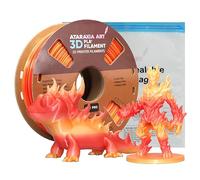 ATARAXIA ART Silk PLA Plus Filament, 3D Printer Filament PLA Silk Gold Yellow Red Shiny Filament 1.75mm, 1 KG Neat Winding Spool, with Filament Storage Bag, Fit All 3D FDM Printer,Fire Red Silk PLA