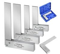 Atarvana Machinist Square Set 2, 3, 4, 5 Inch, Mechanical Steel High Precision Square, Harden Carbon Steel Engineer Square, 90 Degree Wide Base Square, L-Type Right Angle Ruler Tool for Woodworking